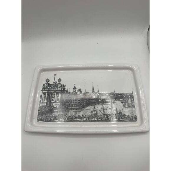 Vintage CorningWare Serving Tray With Renaissance Pattern Scene - Picture 1 of 3